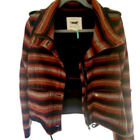 Obey Jacket Striped Twill Multi Color Women Size XS - Picture 2 of 15
